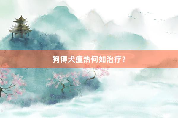 狗得犬瘟热何如治疗？